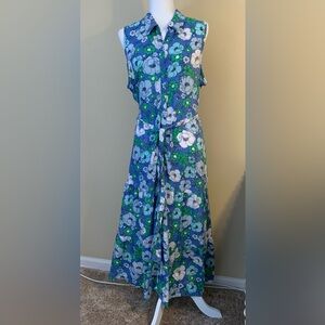 NWT Dress: Maxi, Shirtdress, Sleeveless, Pockets, Belted